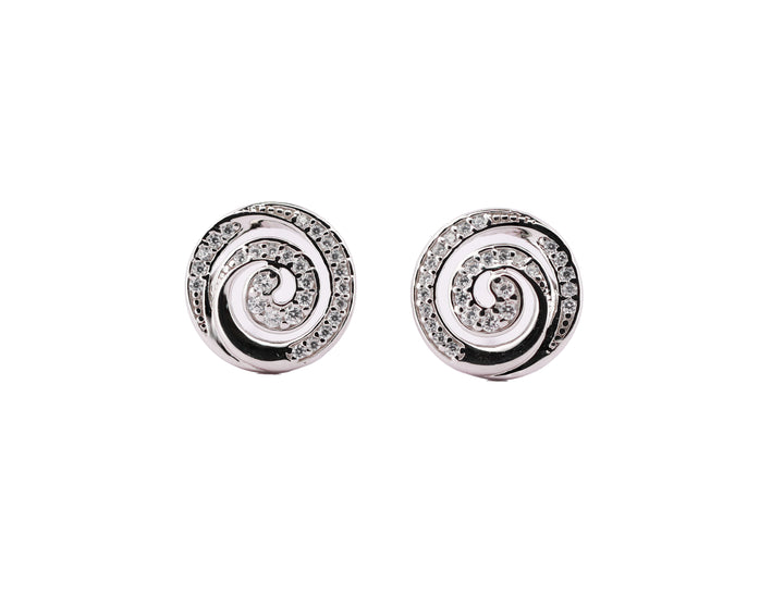 92.5 Sterling Silver Spiral Stud Earrings 12377