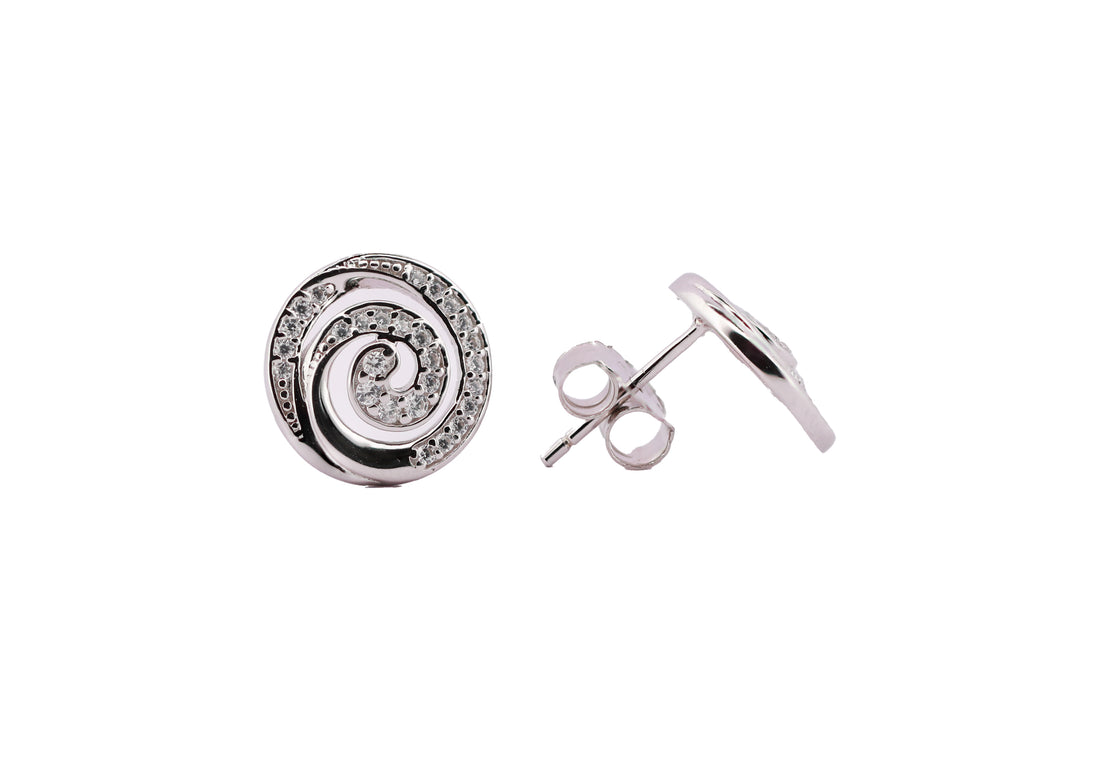 92.5 Sterling Silver Spiral Stud Earrings 12377