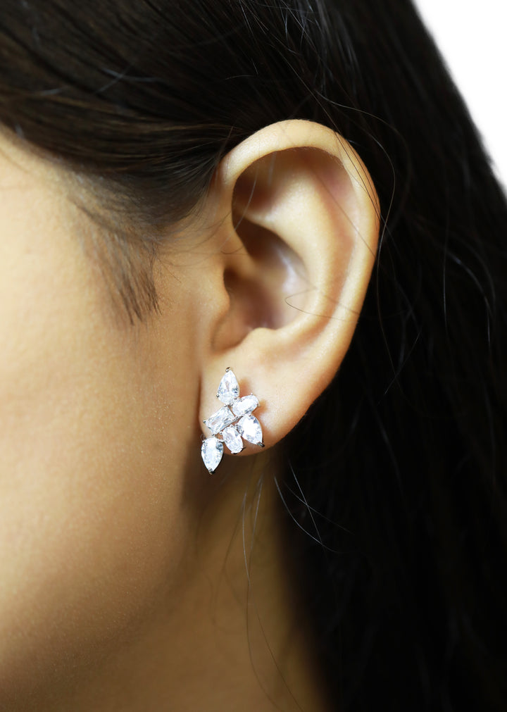 92.5 Sterling Silver Floral Stud Earrings 13260