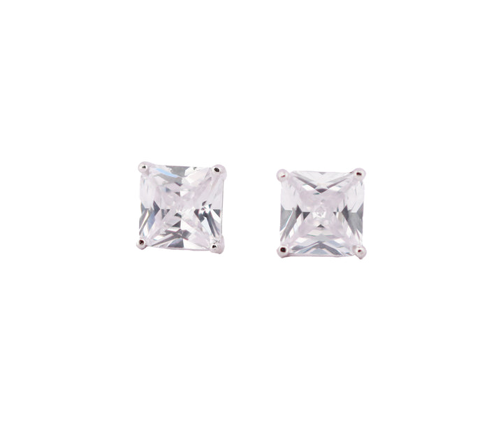 92.5 Sterling Silver Solitaire Stud  Earrings 13579