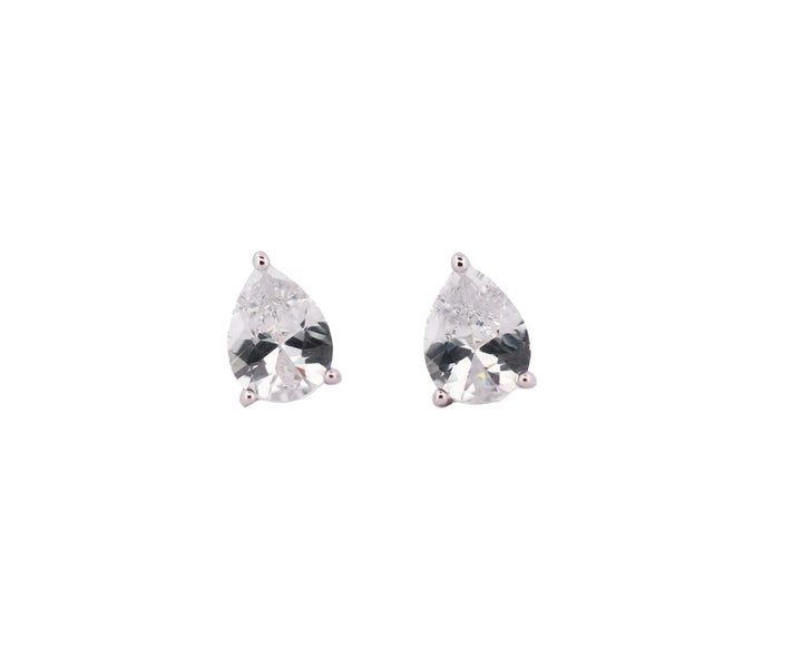 92.5 Sterling Silver Solitaire Stud Earrings 13588