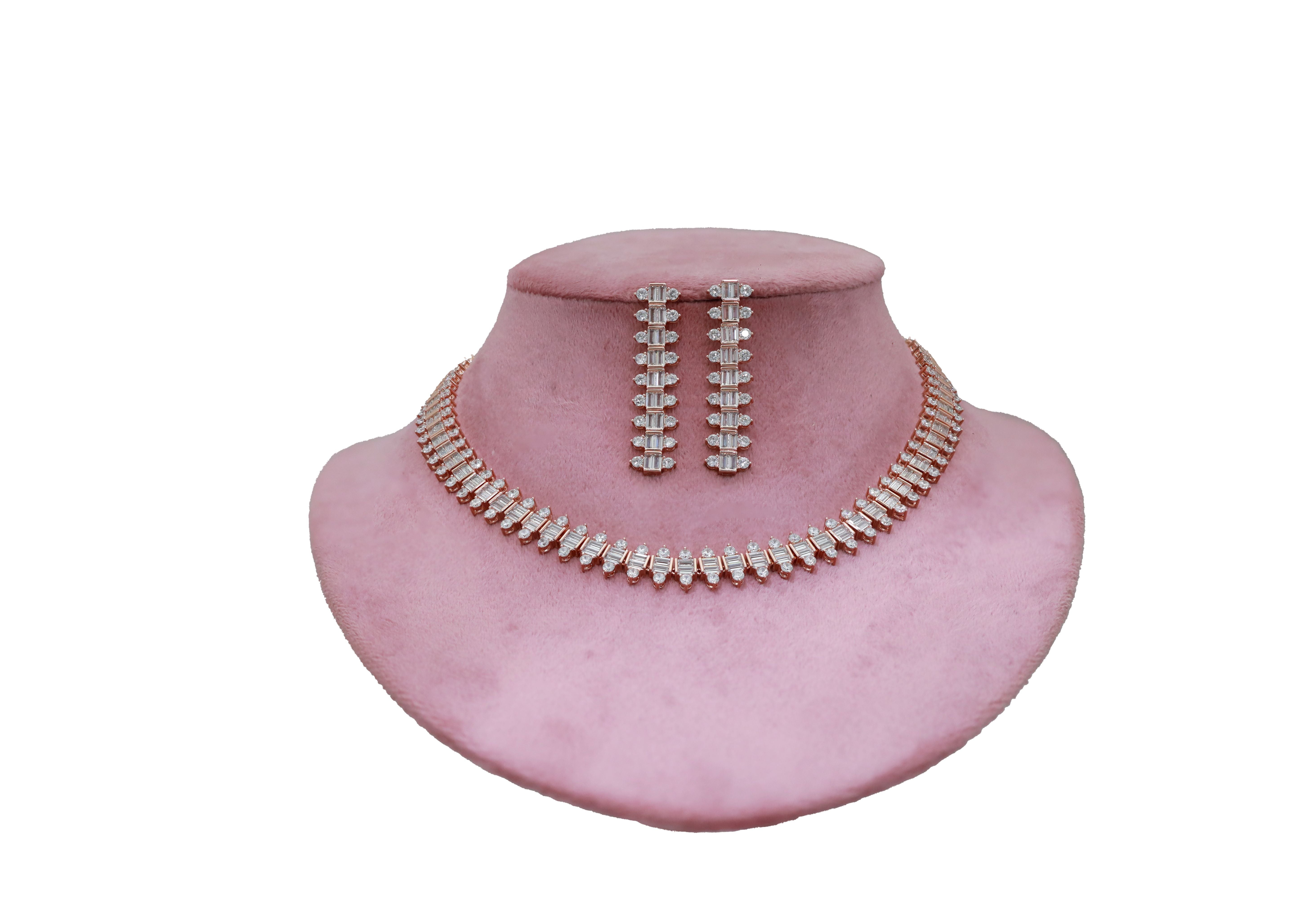 Zircon Modern Choker Necklace Set  4500
