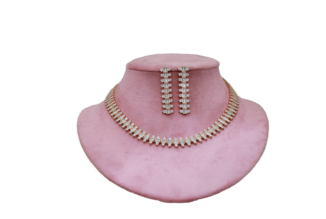 Zircon Modern Choker Necklace Set  4500