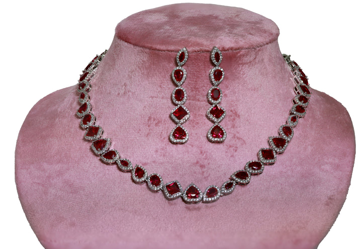 Zircon Diamond Illusion Mix-Cut Necklace Set 4503