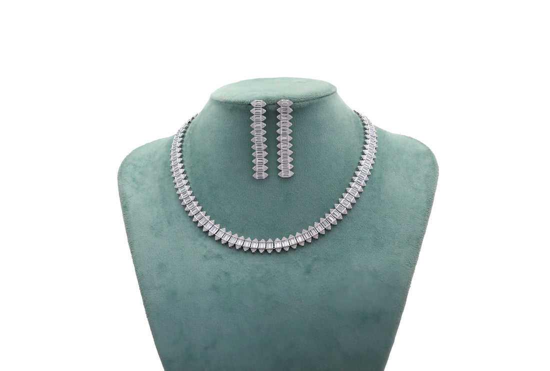 Zircon Art Deco Collar Necklace Set 4544