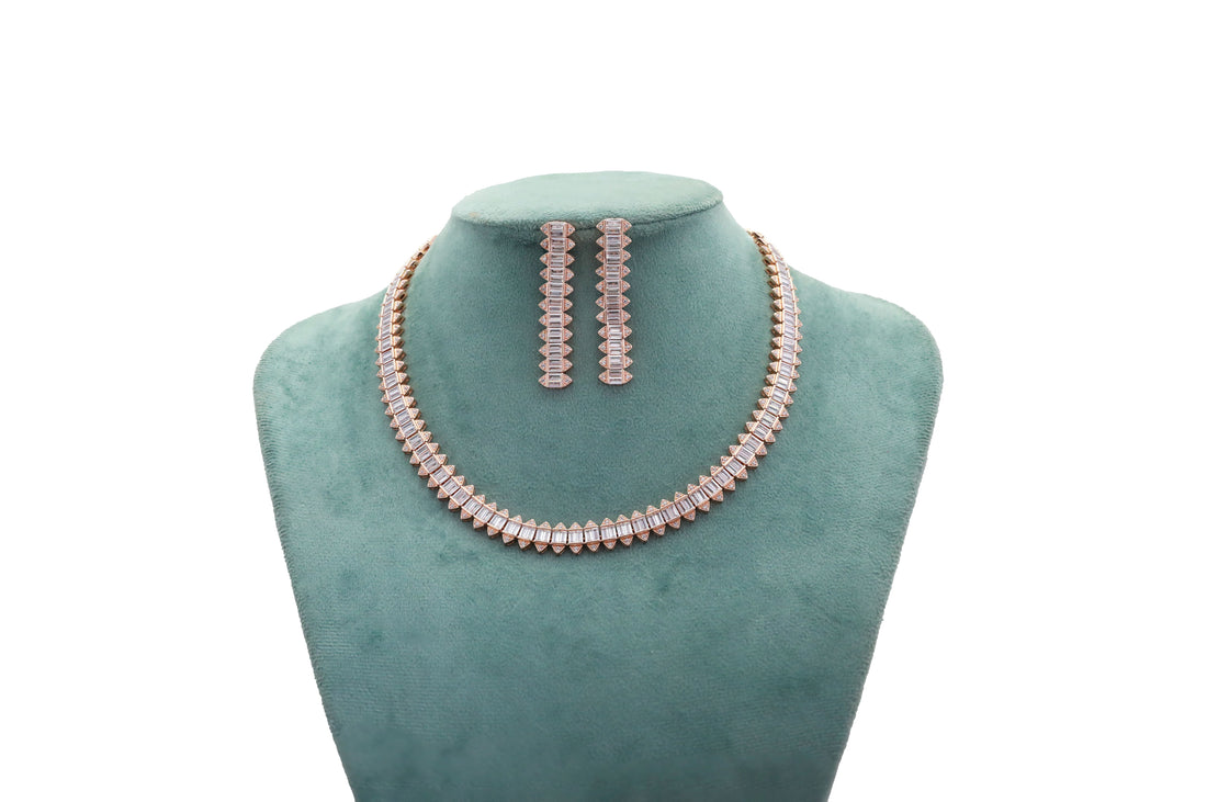 Zircon Art Deco Collar Necklace Set 4544