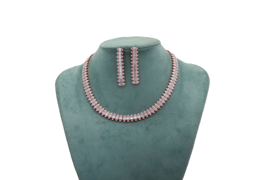 Zircon Art Deco Collar Necklace Set 4544
