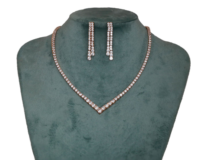 Zircon V-Cut Solitaire  Necklace Set 4567