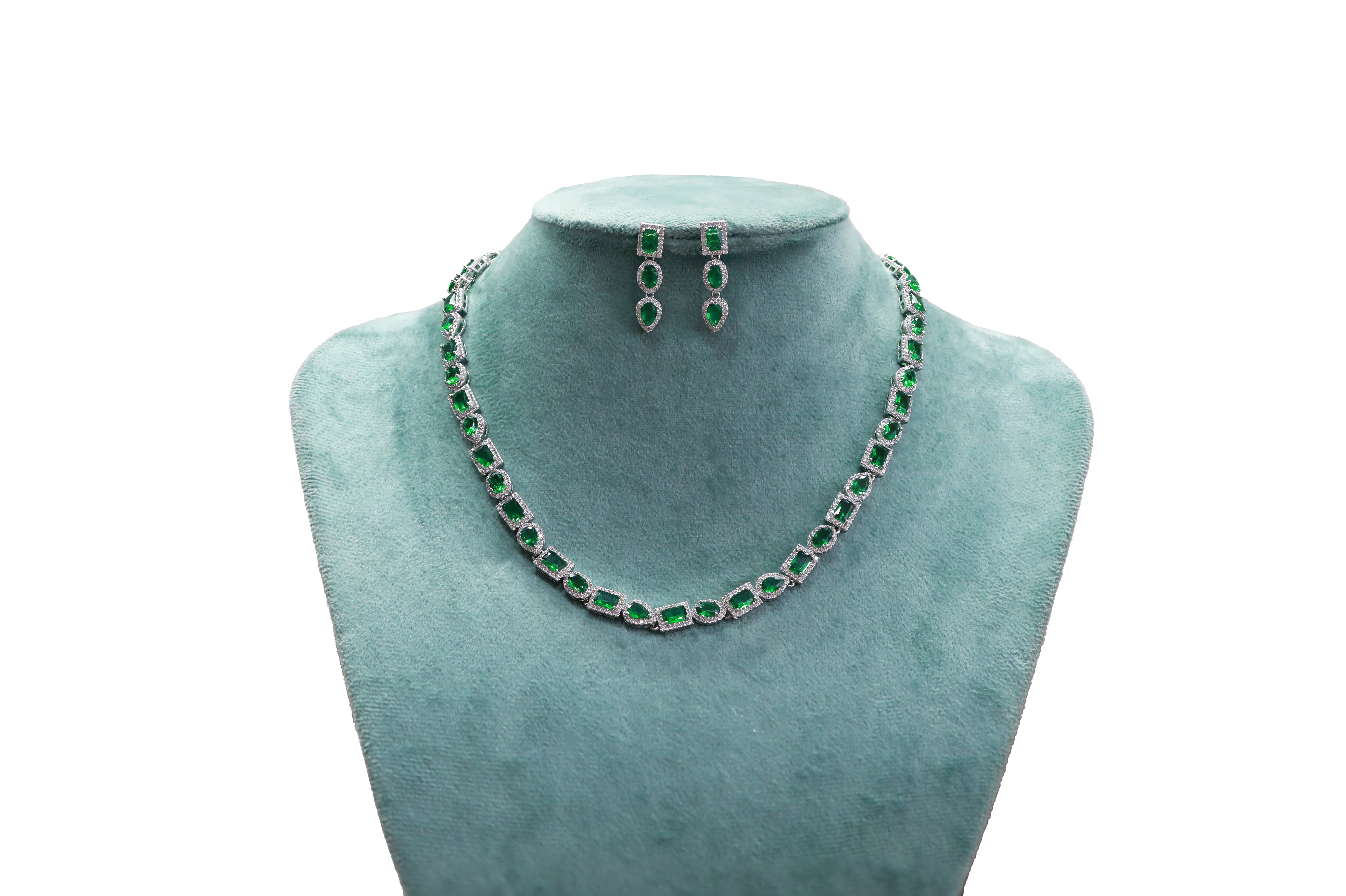 Zircon Modern Maharani Charm Necklace Set  4653