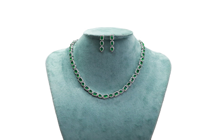Zircon Modern Maharani Charm Necklace Set  4653