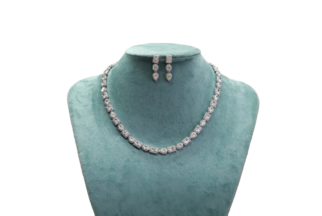 Zircon Modern Maharani Charm Necklace Set  4653