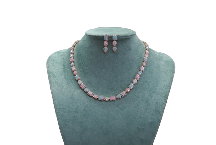Zircon Modern Maharani Charm Necklace Set  4653