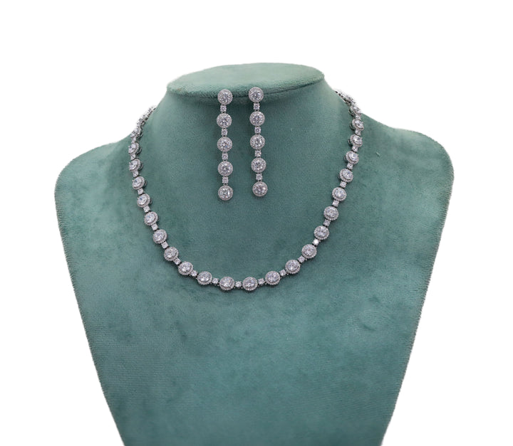 Zircon Celestial Halo Necklace Set 4660