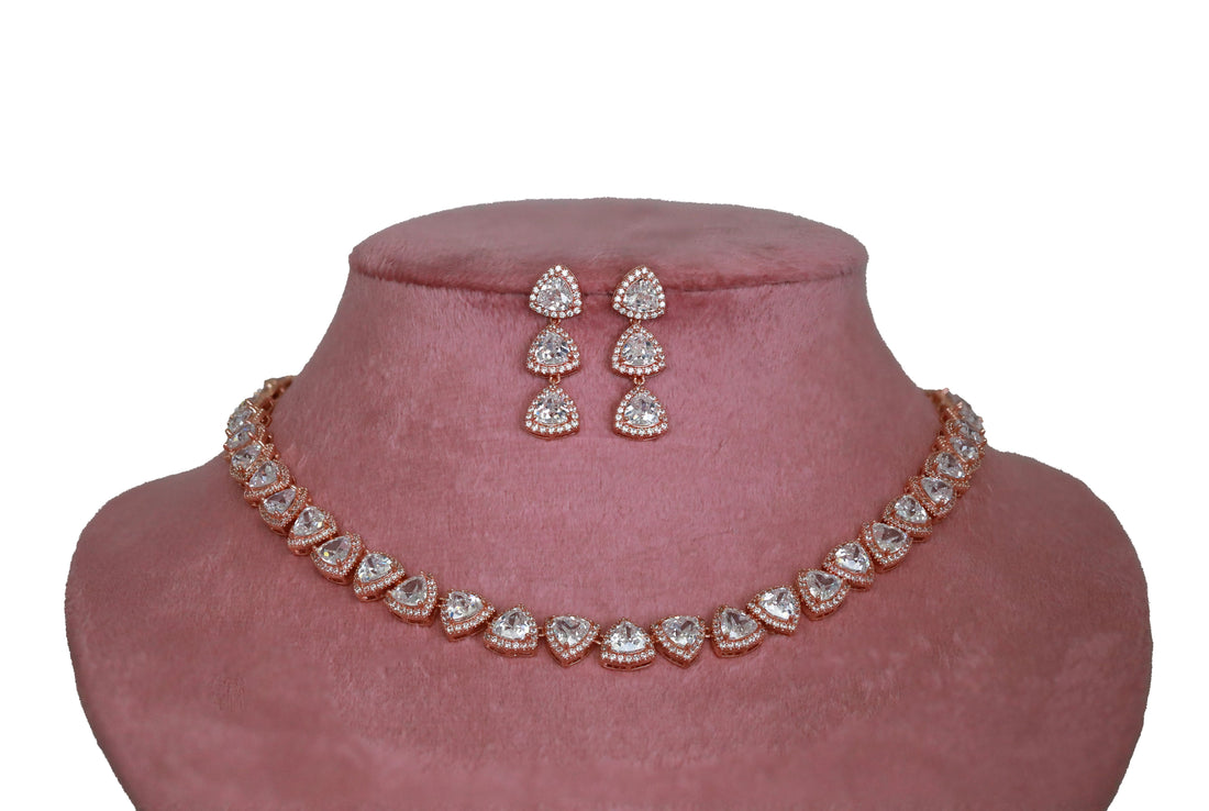 Zircon Trillion Gleam Necklace Set 4686