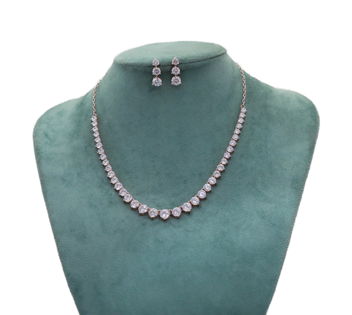 Zircon Classic Tapered  Necklace Set  4864