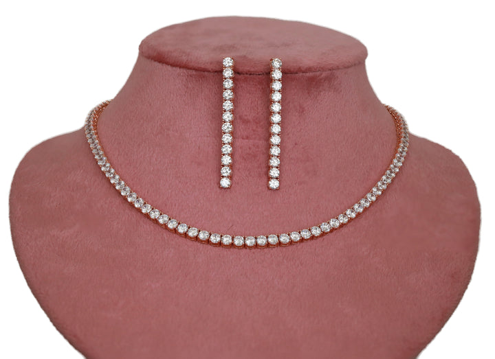 Zircon Slim Line Necklace Set 4747