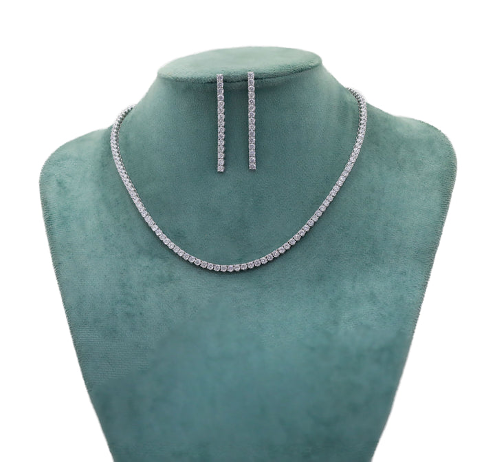 Zircon Crystal Line Necklace Set 4762