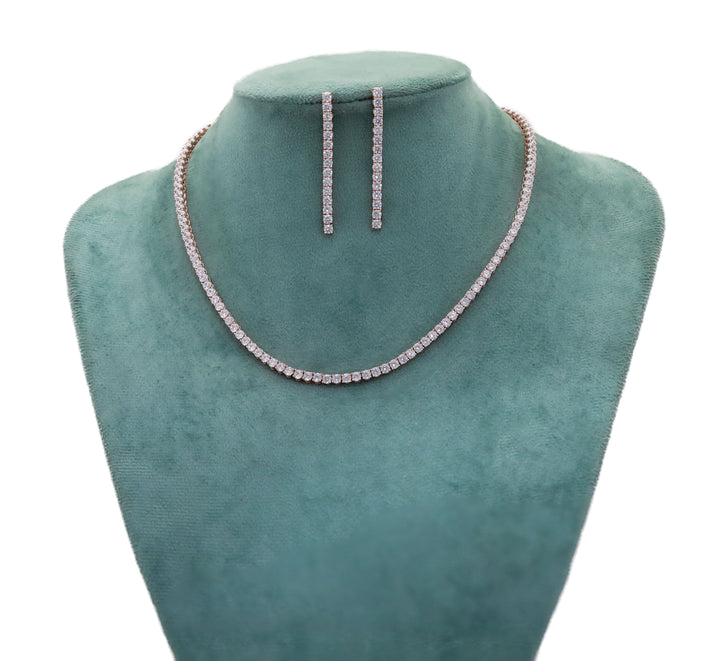 Zircon Crystal Line Necklace Set 4762