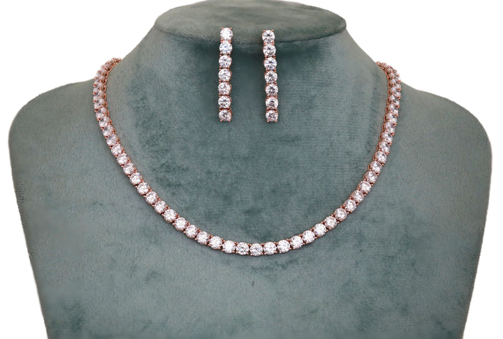 Zircon Crystal Strand Necklace Set 4769
