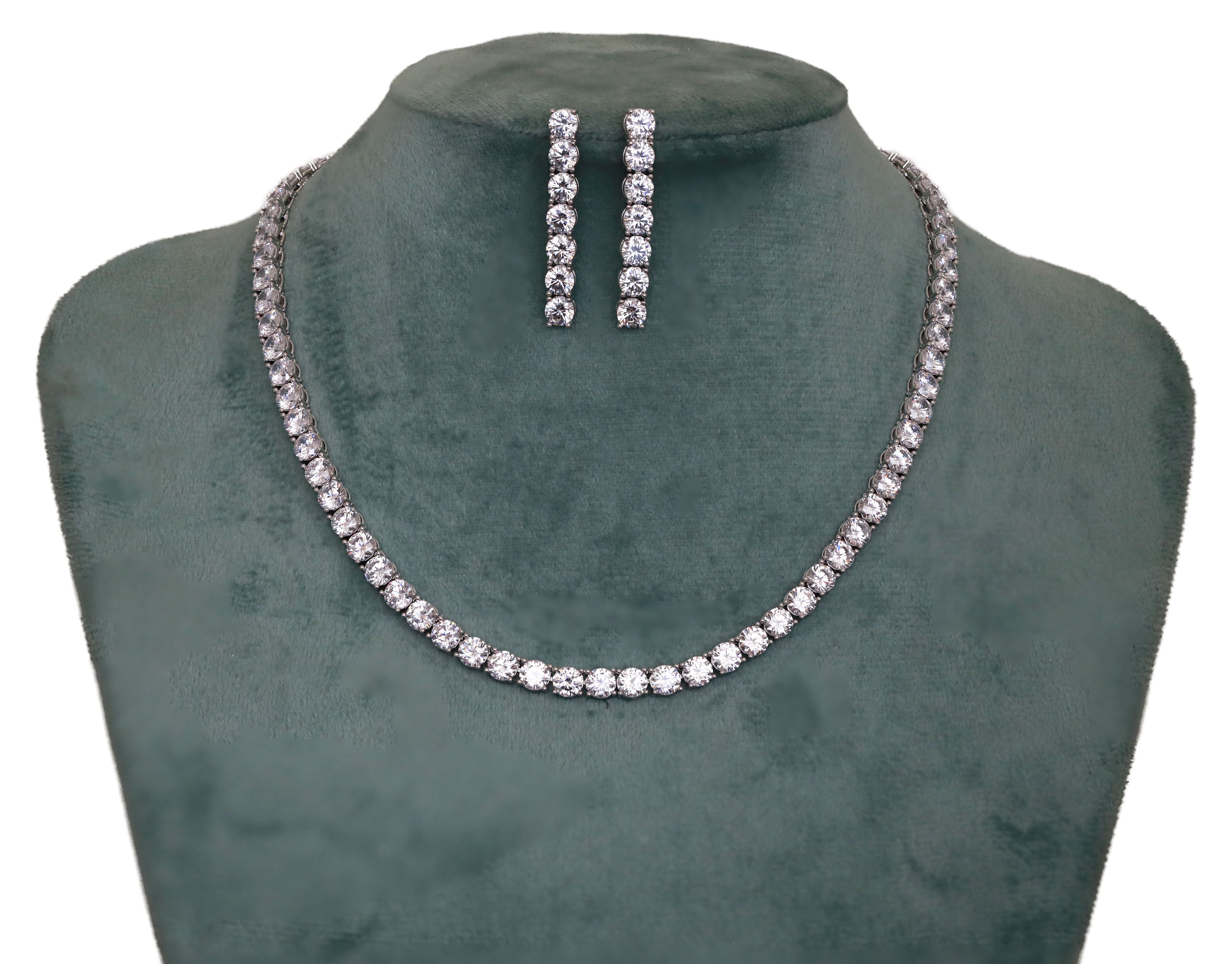 Zircon Crystal Strand Necklace Set 4769