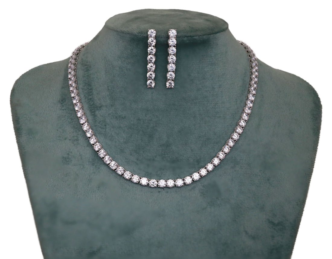 Zircon Crystal Strand Necklace Set 4769