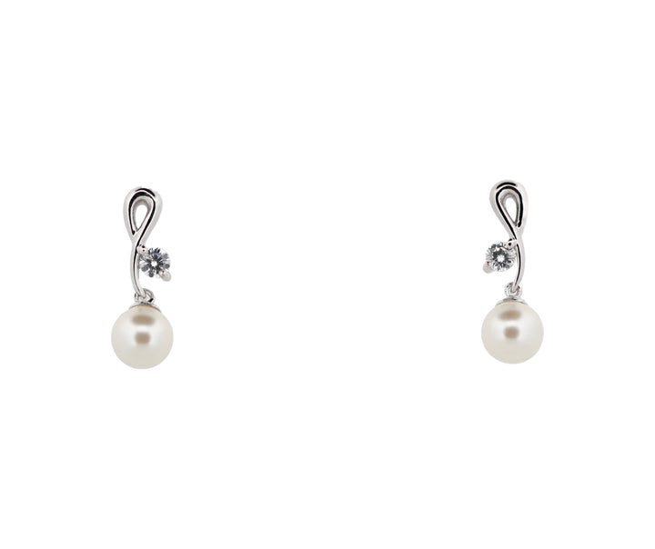 92.5 Sterling Silver Pearl Drop Earrings 13859