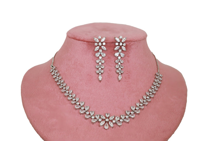 Zircon Pastel Floral Necklace Set 4815