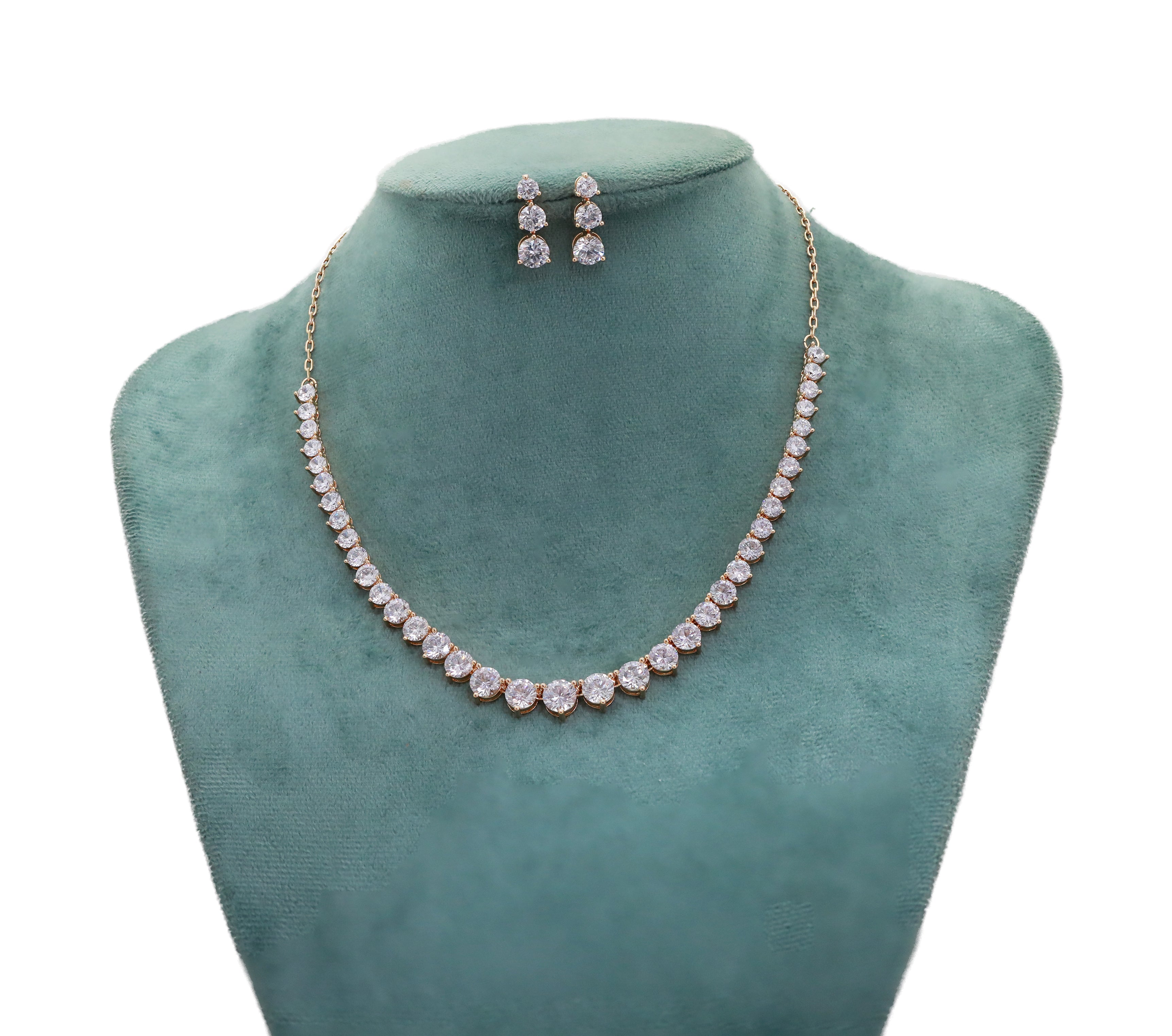 Zircon Classic Tapered  Necklace Set  4864