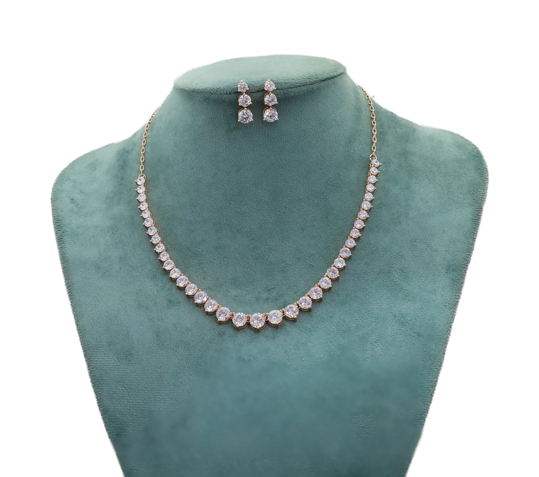 Zircon Classic Tapered  Necklace Set  4864