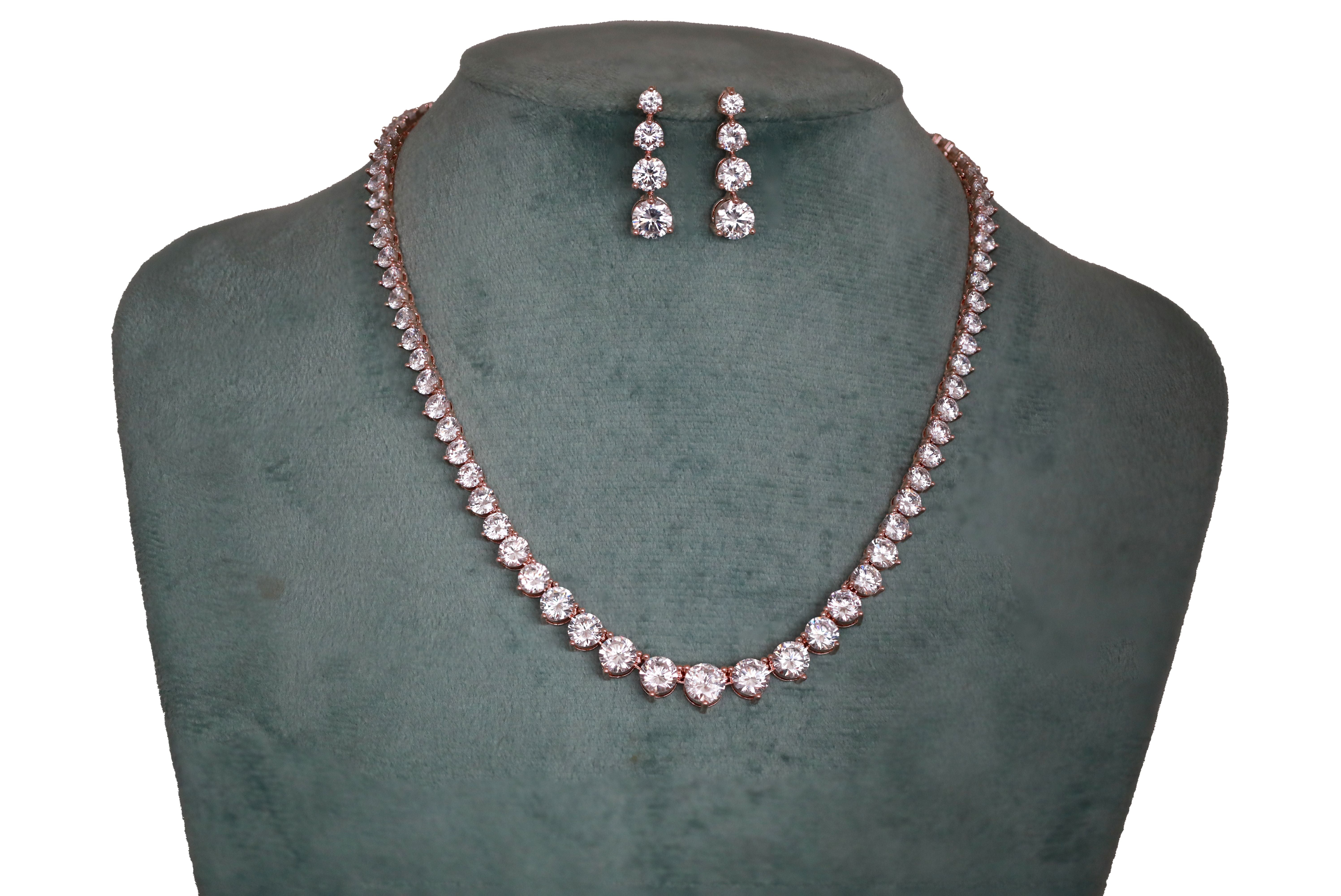 Zircon Minimalist Sparkle Necklace Set  4867