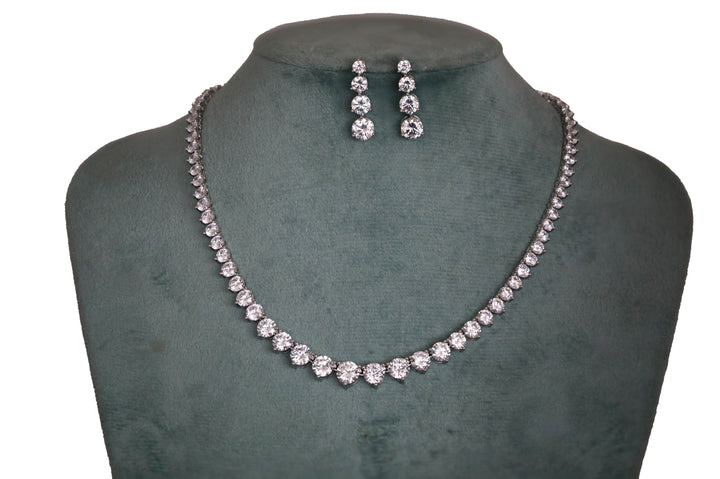 Zircon Minimalist Sparkle Necklace Set  4867