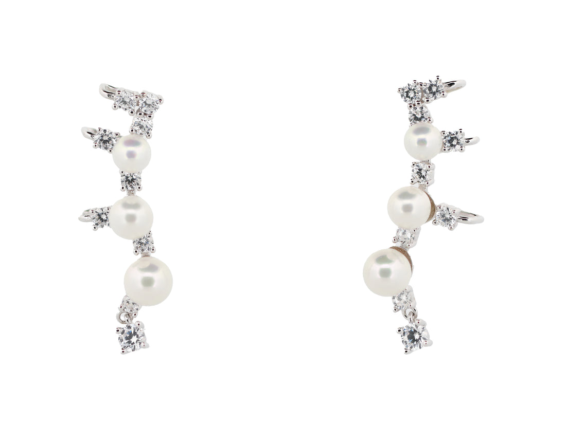 92.5 Sterling Silver Ear Climbers Earrings 15561