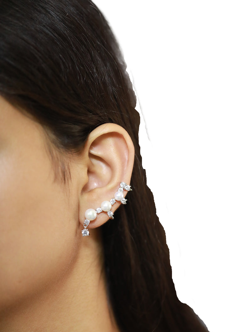 92.5 Sterling Silver Ear Climbers Earrings 15561