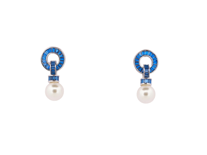 92.5 Sterling Silver Pearl Drop Earrings Earrings 11866