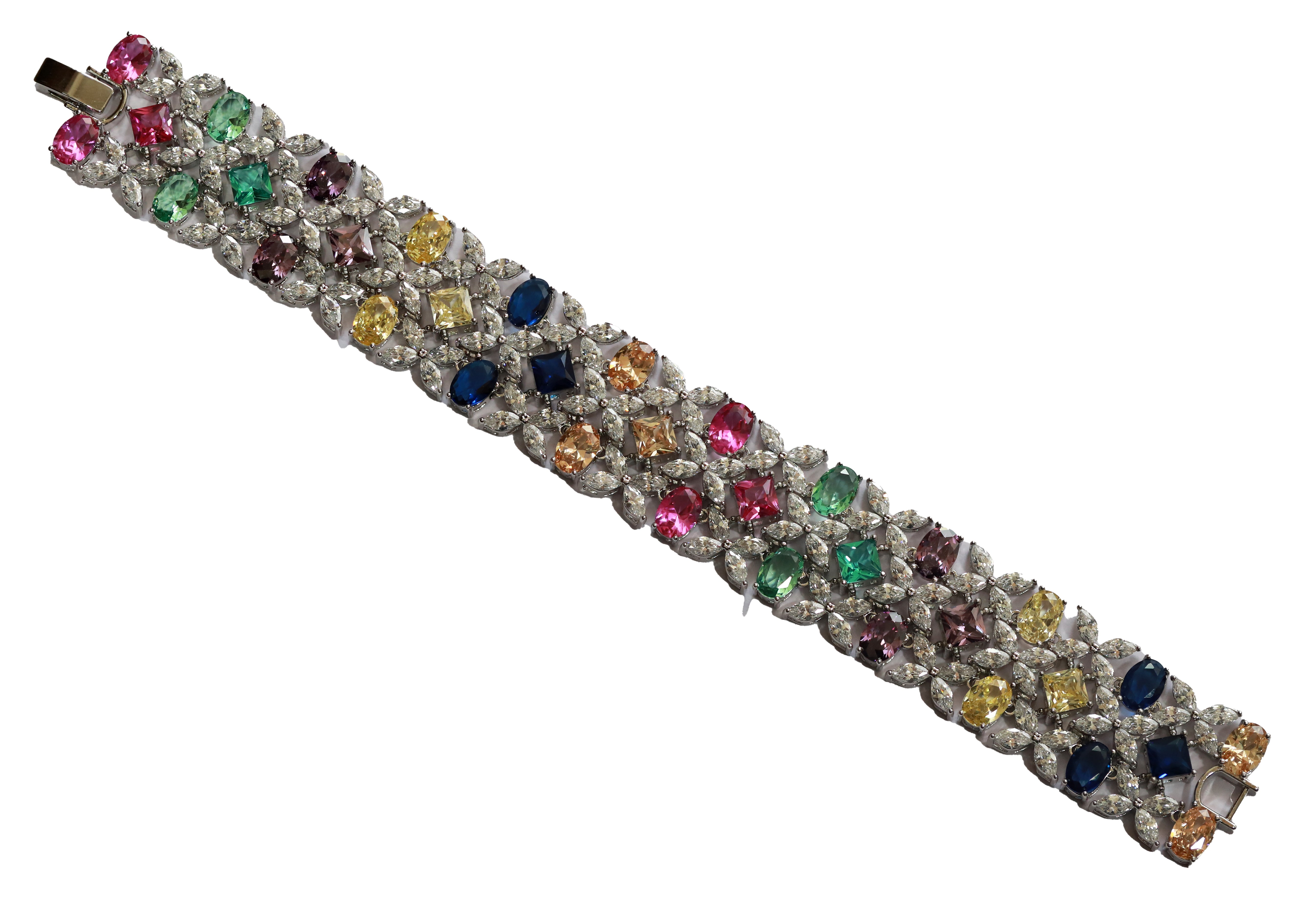 Zircon Grand Multi-colour Cluster Bracelet  5313