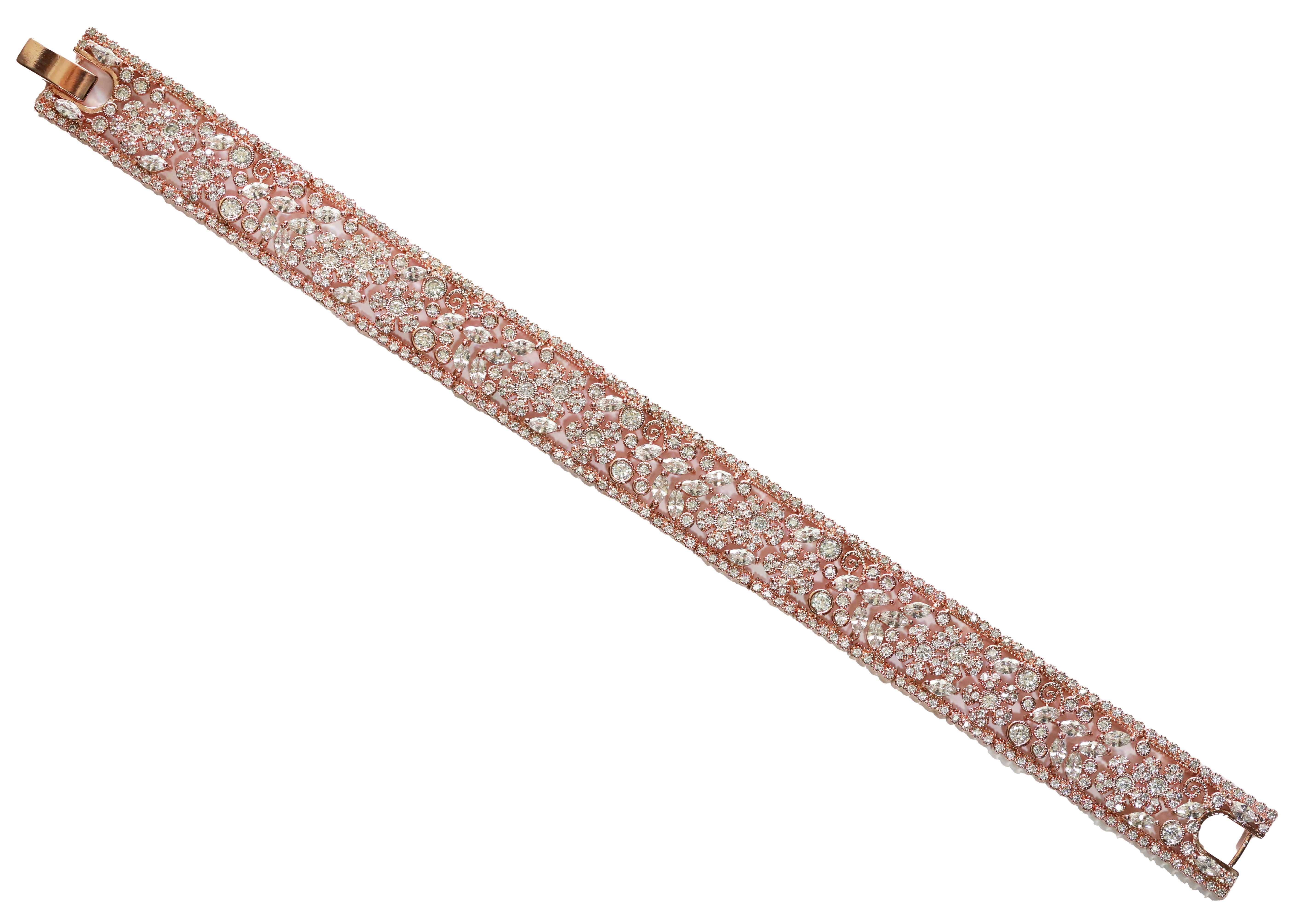 Zircon Crystal Bloom Cuff Bracelet 5316