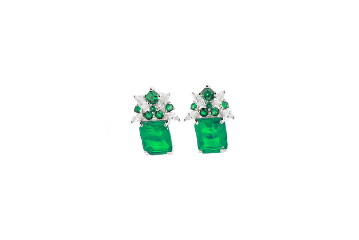 92.5 Sterling Silver Floral Cluster Stud  Earrings 15687