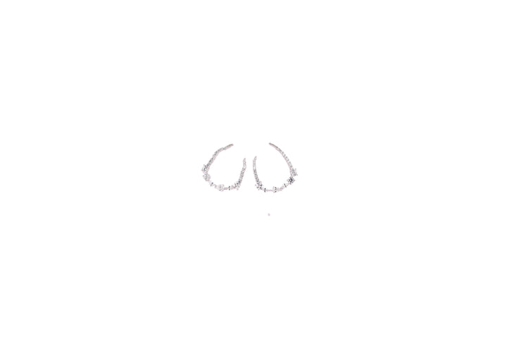 92.5 Sterling Silver Crescent Shaped Open Hoop Earrings 11186