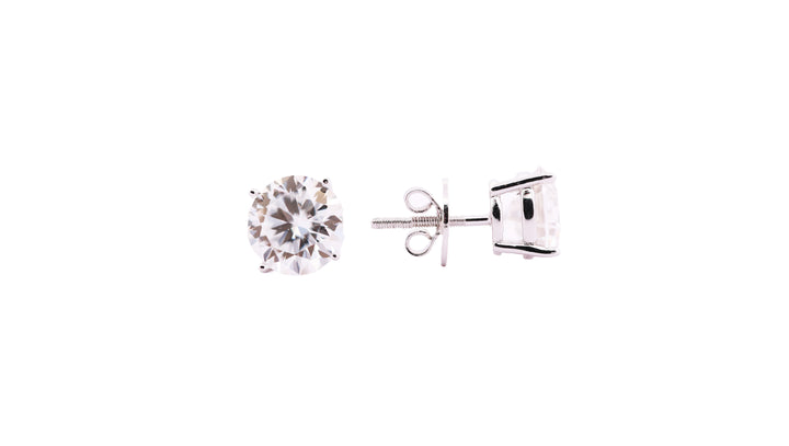 92.5 Sterling Silver Solitaire Stud with Moissanite Earrings 6619