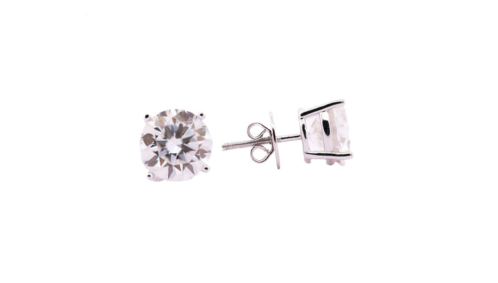 92.5 Sterling Silver Solitaire Stud with Moissanite Earrings 6620