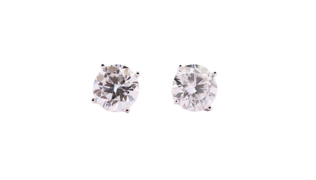 92.5 Sterling Silver Solitaire Stud with Moissanite Earrings 6620