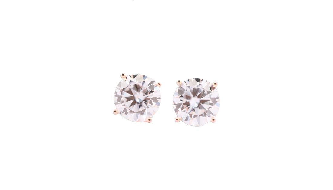 92.5 Sterling Silver Solitaire Stud with Moissanite Earrings 6620