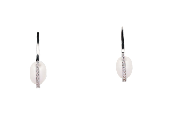 92.5 Sterling Silver Pearl Line Drop Earrings 15567