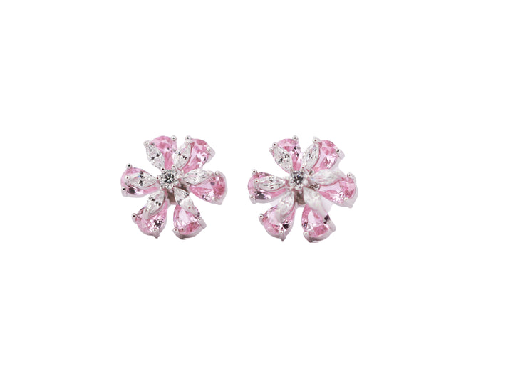 92.5 Sterling Silver Floral Stud Earrings 13249