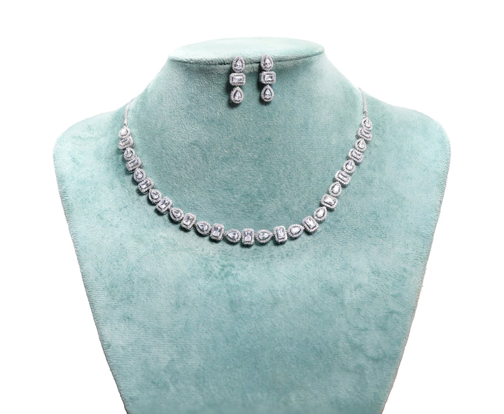 92.5 Sterling Silver Glam Fusion Luxury Necklace 13589