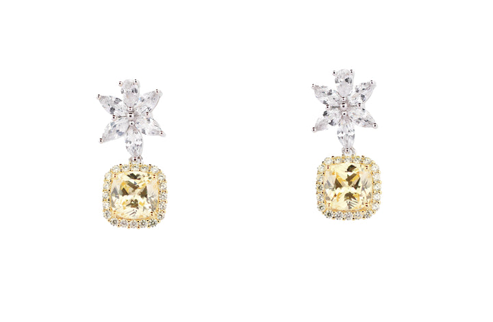 92.5 Sterling Silver Luxurious Floral drop Earrings 15683