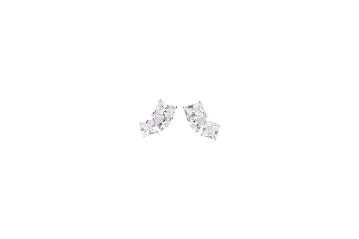 92.5 Sterling Silver Modern Angled Stud Earrings 15717