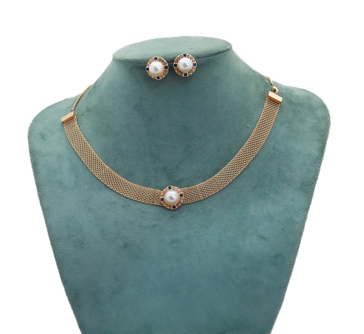 Zircon  Mesh Collar Necklace Set 8868