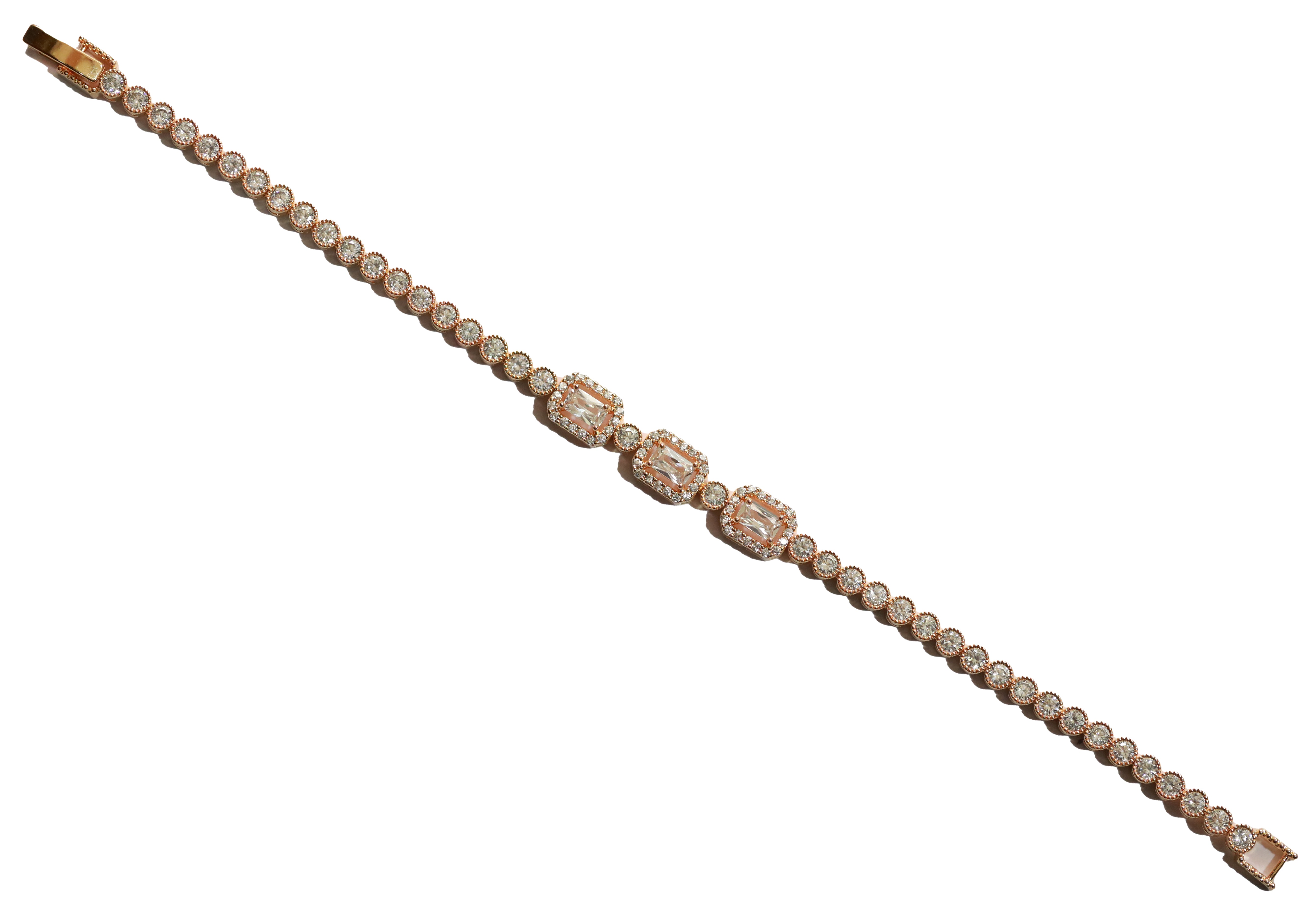 Triple Emerald-Cut Glam Bracelet 5653