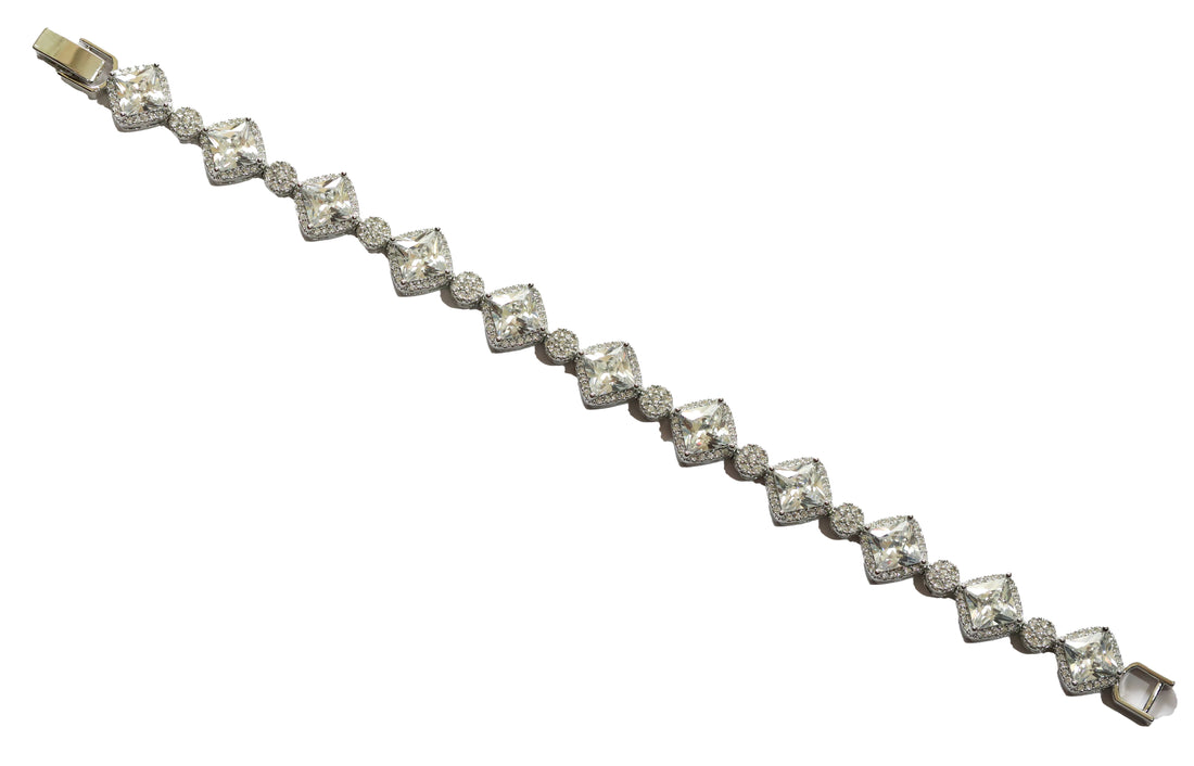 Zircon Square Halo Bracelet 8911